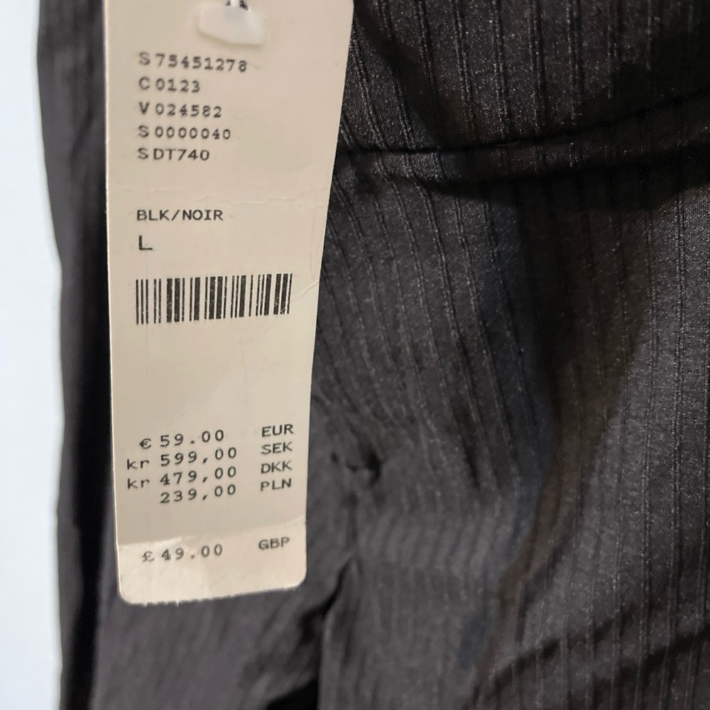 Urban Outfitters Black Pinstripe Bengaline Mid-rise Flare Pants Indie Retro NWT - Picture 6 of 13